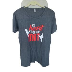 My Heart Is On That Mat T-Shirt Unisex Martial Arts Short Sleeves Black Youth XL